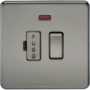 ML Accessories - Knightsbridge Black Nickel 13A Switched Fused Spur Unit with Neon (SF6300NBN)
