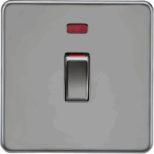 Knightsbridge Black Nickel 45A DP Switch with Neon (1G size)