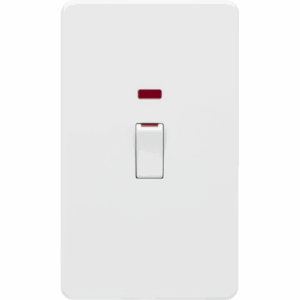 Knightsbridge Matt White 45A DP Switch with Neon (2G size)