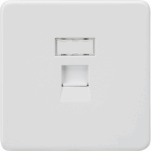 ML Accessories - Knightsbridge Matt White UTP CAT6a RJ45 Network Outlet (SFC6MW)