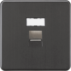 ML Accessories - Knightsbridge Smoked Bronze UTP CAT6a RJ45 Network Outlet (SFC6SB)