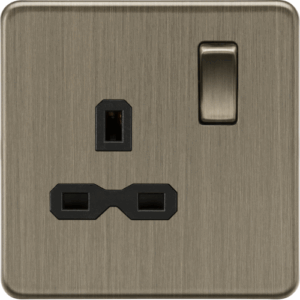 ML Accessories - Knightsbridge Antique Brass 13A 1G DP Switched Socket (SFR7000AB)