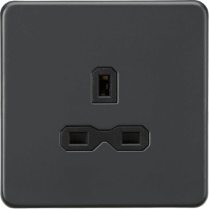 ML Accessories - Knightsbridge Anthracite 13A 1G Unswitched Socket with Insert (SFR7000UAT)