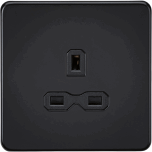 ML Accessories - Knightsbridge Matt Black 13A 1G Unswitched Socket with Insert (SFR7000UMB)