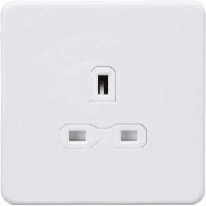 ML Accessories - Knightsbridge Matt White 13A 1G Unswitched Socket with Insert (SFR7000UMW)