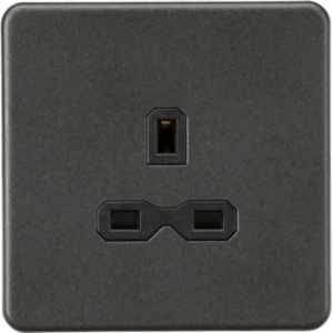 ML Accessories - Knightsbridge Smoked Bronze 13A 1G Unswitched Socket -with Insert (SFR7000USB)