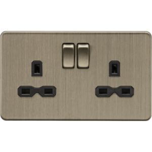 ML Accessories - Knightsbridge Antique Brass 13A 2G DP Switched Socket (SFR9000AB)