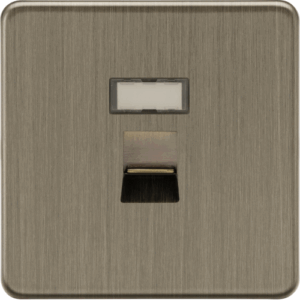 ML Accessories - Knightsbridge Screwless Antique Brass RJ45 network outlet (SFRJ45AB)
