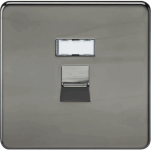 ML Accessories - Knightsbridge Black Nickel RJ45 Network Outlet (SFRJ45BN)