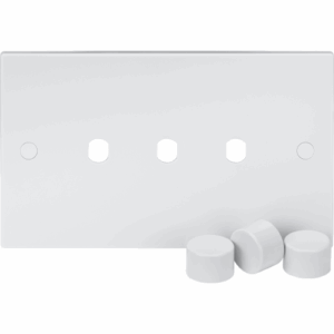 ML Accessories - Knightsbridge White 3G Dimmer Plate with Matching Dimmer Caps (SN3DIM)