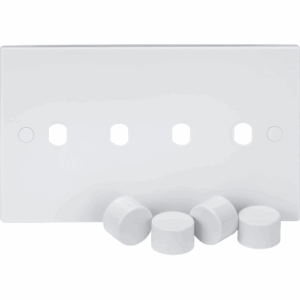 ML Accessories - Knightsbridge White 4G Dimmer Plate with Matching Dimmer Caps (SN4DIM)