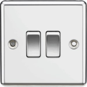 ML Accessories - Knightsbridge Polished Chrome 10AX 2G 2-way Switch (CL3PC)