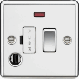 ML Accessories - Knightsbridge Polished Chrome 13A Switched Fused Spur Unit with Neon & Flex Outlet (CL63FPC)