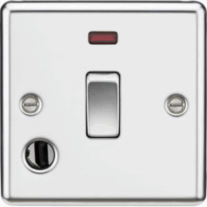ML Accessories - Knightsbridge Polished Chrome 20A 1G DP Switch with Neon & Flex Outlet (CL834FPC)