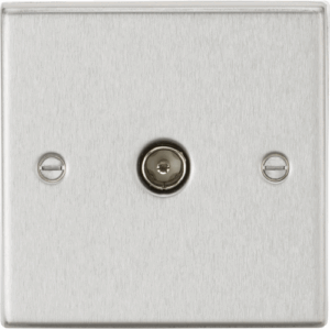 ML Accessories - Knightsbridge Brushed Chrome TV Outlet (non-isolated) (CS010BC)