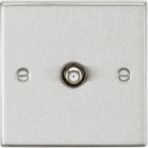 ML Accessories - Knightsbridge Brushed Chrome SAT TV Outlet (CS015BC)