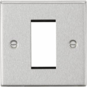 Euro Modular Range - Knightsbridge Brushed Chrome 1G Modular Faceplate (CS1GBC)