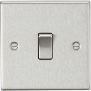 ML Accessories - Knightsbridge Brushed Chrome 10AX 1G 2-way Plate Switch (CS2BC)