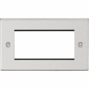 Euro Modular Range - Knightsbridge Brushed Chrome 4G Modular Faceplate (CS4GBC)
