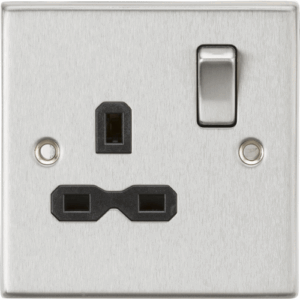 ML Accessories - Knightsbridge Brushed Chrome 13A 1G DP Switched Socket with Insert (CS7BC)