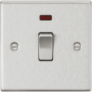 ML Accessories - Knightsbridge Brushed Chrome 20A 1G DP Switch with Neon (CS834NBC)