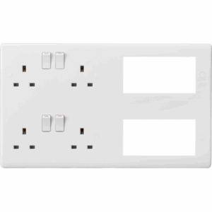 Curved Edge - Knightsbridge White Multimedia Combination Plate (CU298MM)