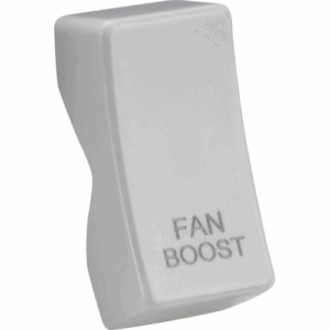 Curved Edge - Knightsbridge White Rocker cover laser printed FAN BOOST (CUBOOST)