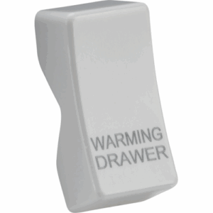 Curved Edge - Knightsbridge White Rocker cover laser printed WARMING DRAWER (CUWARM)