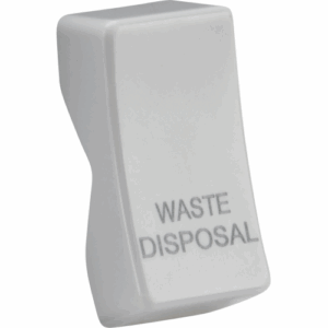 Curved Edge - Knightsbridge White Rocker cover laser printed WASTE DISPOSAL (CUWASTE)
