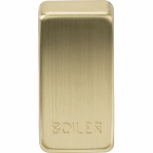 Grid Wiring Accessories - Knightsbridge Brushed Brass Switch cover marked BOILER (GDBOILBB)