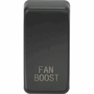 Grid Wiring Accessories - Knightsbridge Anthracite Switch cover marked FAN BOOST (GDBOOSTAT)
