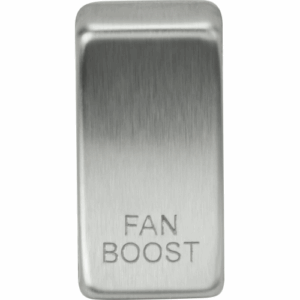 Grid Wiring Accessories - Knightsbridge Brushed Chrome Switch cover marked FAN BOOST (GDBOOSTBC)