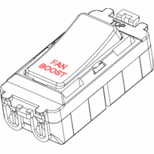 Grid Wiring Accessories - Knightsbridge Matt Black Switch cover marked FAN BOOST (GDBOOSTMB)