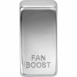 Grid Wiring Accessories - Knightsbridge Polished Chrome Switch cover marked FAN BOOST (GDBOOSTPC)