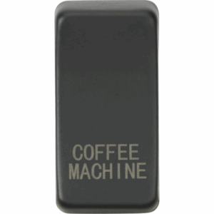 Grid Wiring Accessories - Knightsbridge Anthracite Switch cover marked COFFEE MACHINE (GDCOFFAT)