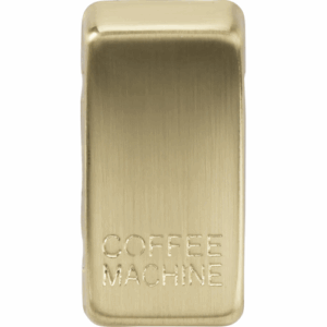Grid Wiring Accessories - Knightsbridge Brushed Brass Switch cover marked COFFEE MACHINE (GDCOFFBB)
