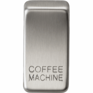 Grid Wiring Accessories - Knightsbridge Brushed Chrome Switch cover marked COFFEE MACHINE (GDCOFFBC)