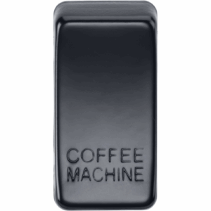 Grid Wiring Accessories - Knightsbridge Matt Black Switch cover marked COFFEE MACHINE (GDCOFFMB)