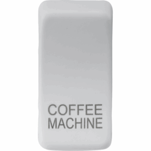 Grid Wiring Accessories - Knightsbridge Matt White Switch cover marked COFFEE MACHINE (GDCOFFMW)