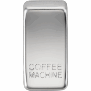 Grid Wiring Accessories - Knightsbridge Polished Chrome Switch cover marked COFFEE MACHINE (GDCOFFPC)