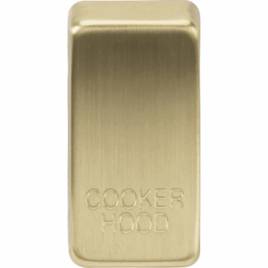 Grid Wiring Accessories - Knightsbridge Brushed Brass Switch cover marked COOKER HOOD (GDCOOKBB)