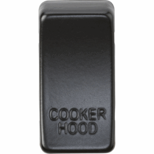 Grid Wiring Accessories - Knightsbridge Matt Black Switch cover marked COOKER HOOD (GDCOOKMB)