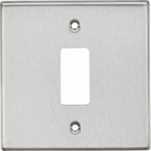 Grid Wiring Accessories - Knightsbridge Brushed Chrome 1G Grid Faceplate (GDCS1BC)
