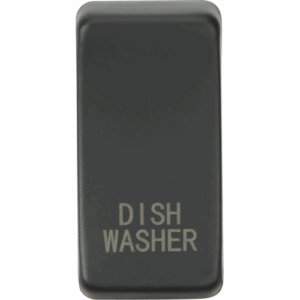 Grid Wiring Accessories - Knightsbridge Anthracite Switch cover marked DISHWASHER (GDDISHAT)