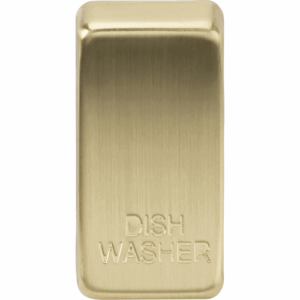 Grid Wiring Accessories - Knightsbridge Brushed Brass Switch cover marked DISHWASHER (GDDISHBB)