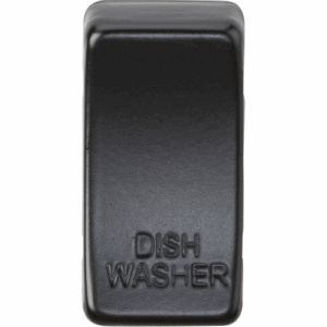 Grid Wiring Accessories - Knightsbridge Matt Black Switch cover marked DISHWASHER (GDDISHMB)