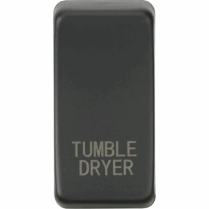 Grid Wiring Accessories - Knightsbridge Anthracite Switch cover marked TUMBLE DRYER (GDDRYAT)