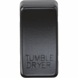 Grid Wiring Accessories - Knightsbridge Matt Black Switch cover marked TUMBLE DRYER (GDDRYMB)