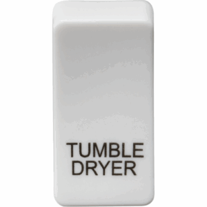 Grid Wiring Accessories - Knightsbridge White Switch cover marked TUMBLE DRYER (GDDRYU)