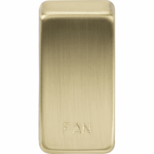 Grid Wiring Accessories - Knightsbridge Brushed Brass Switch cover marked FAN (GDFANBB)